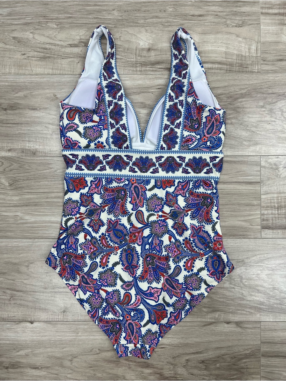 Boden Porto V-neck One Piece Swimsuit Paisley Size 12L - Picture 6 of 9